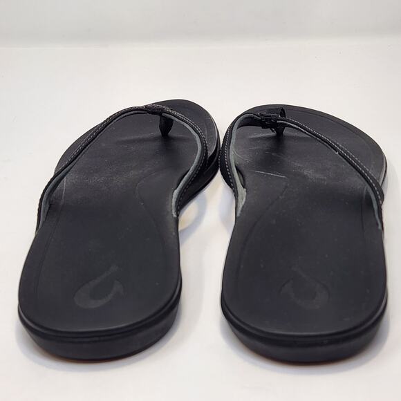 Olukai Ho'Opio Black Flip Flop Thong Sandal Women Size 9 Slip On Beach Summer - Picture 6 of 8